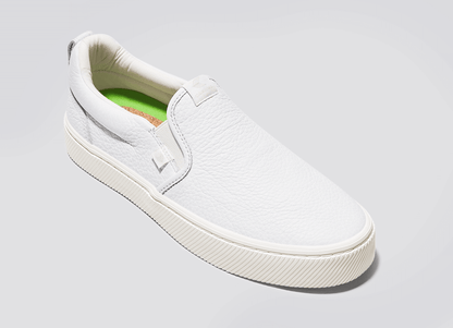 SLIP-ON White Premium Leather Sneaker