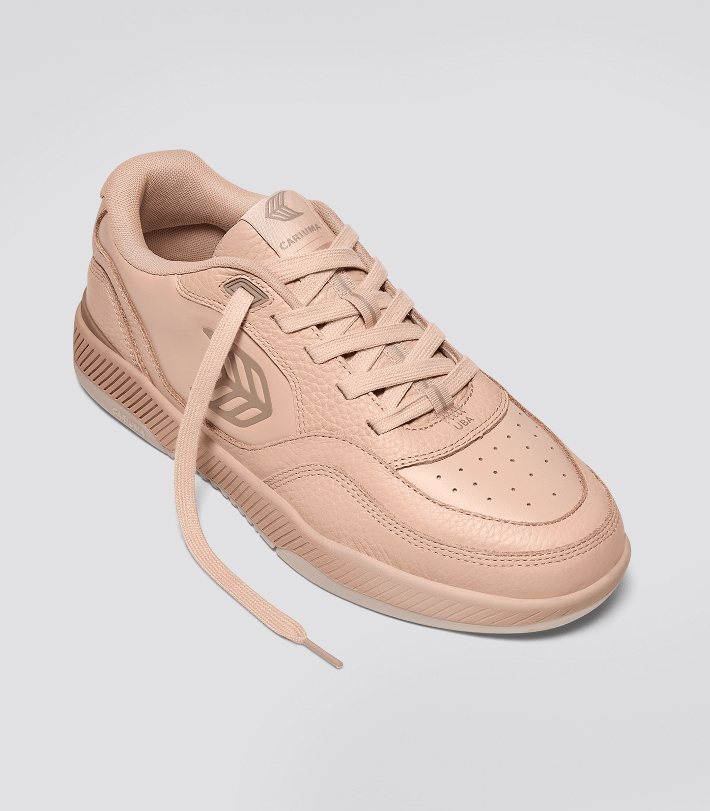 UBA Beige Leather Natural Logo Sneaker