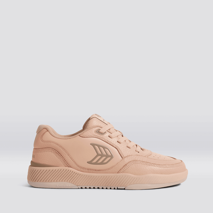 UBA Beige Leather Natural Logo Sneaker