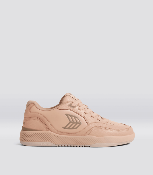 UBA Beige Leather Natural Logo Sneaker