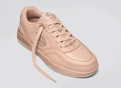 UBA Beige Leather Natural Logo Sneaker