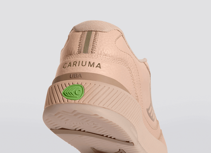 UBA Beige Leather Natural Logo Sneaker