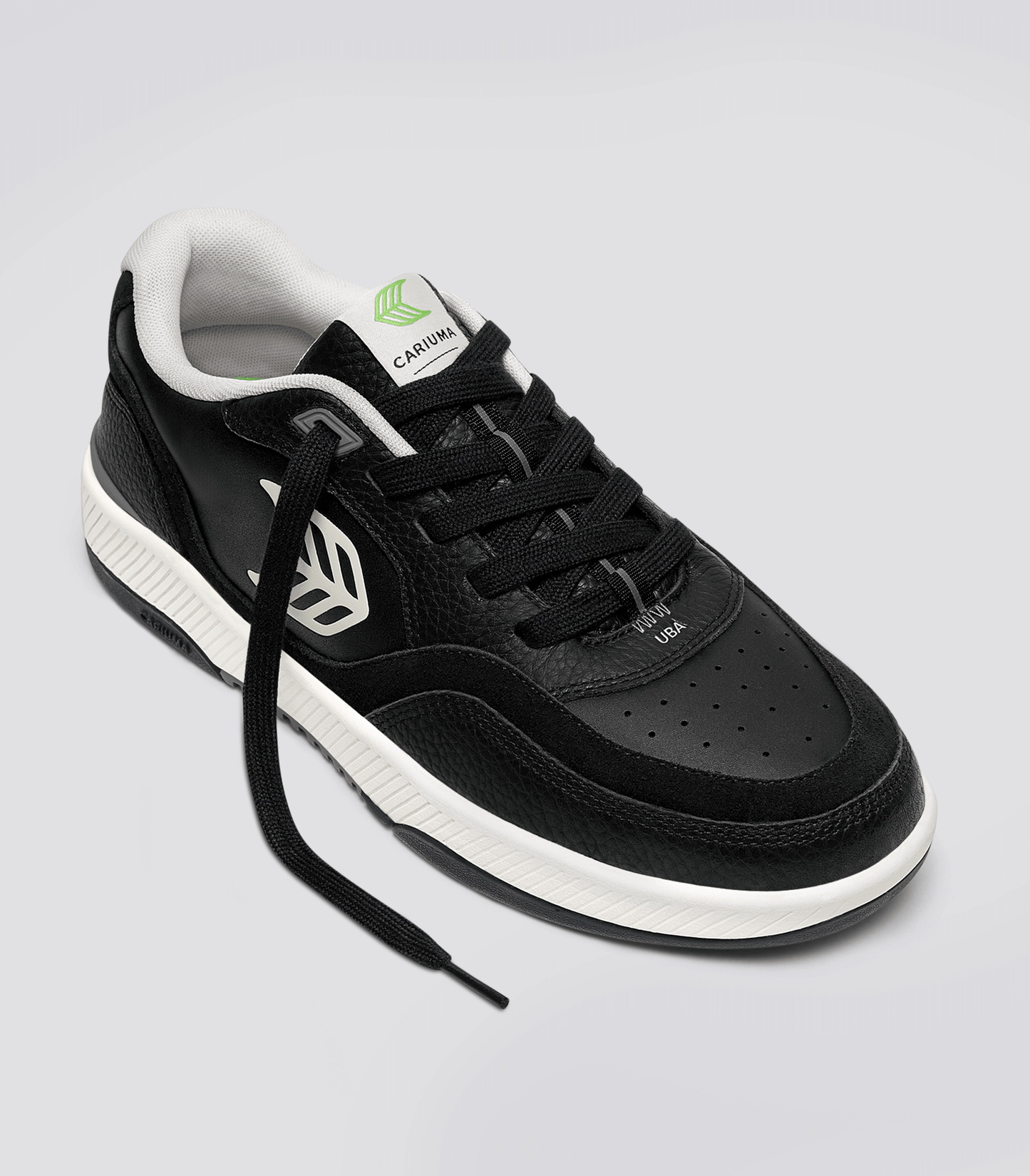 UBA Black Leather Off-White Logo Sneaker