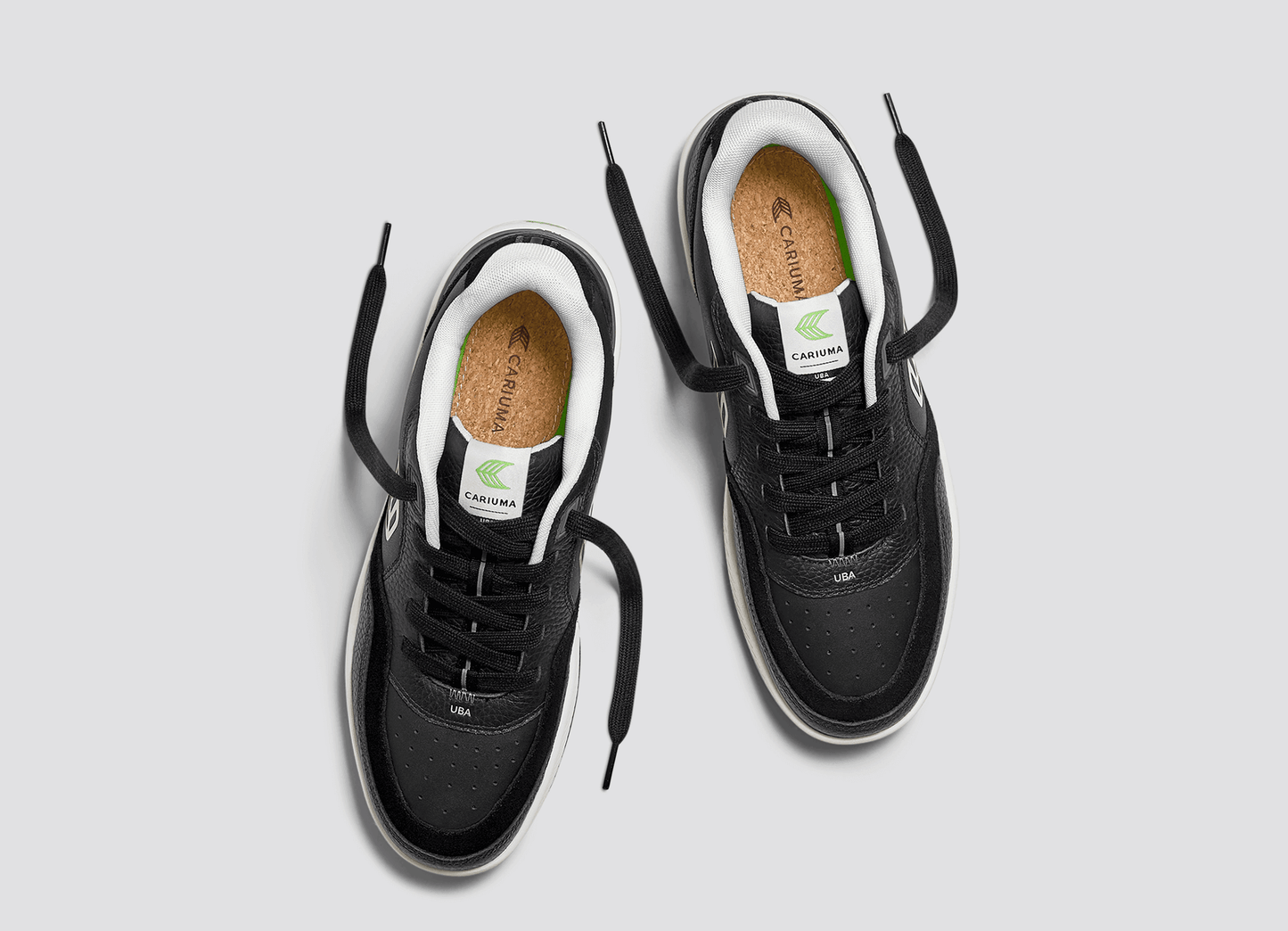 UBA Black Leather Off-White Logo Sneaker