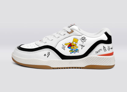 THE SIMPSONS UBA White Leather Bart Skateboard Sneaker