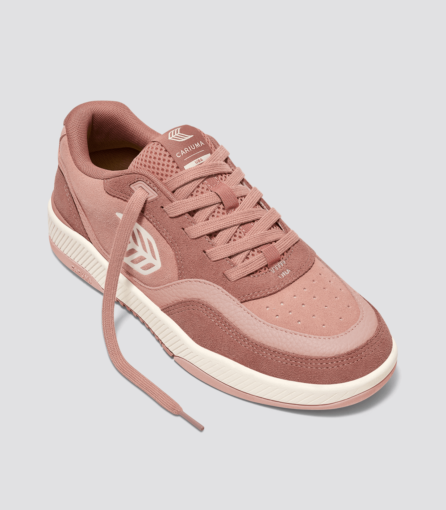 UBA Withered Rose Suede Ivory Logo Sneaker