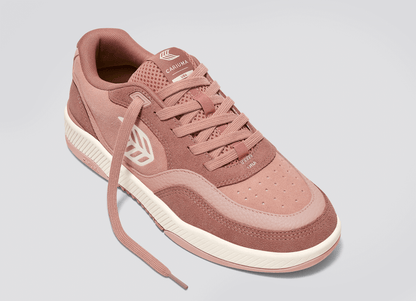 UBA Withered Rose Suede Ivory Logo Sneaker