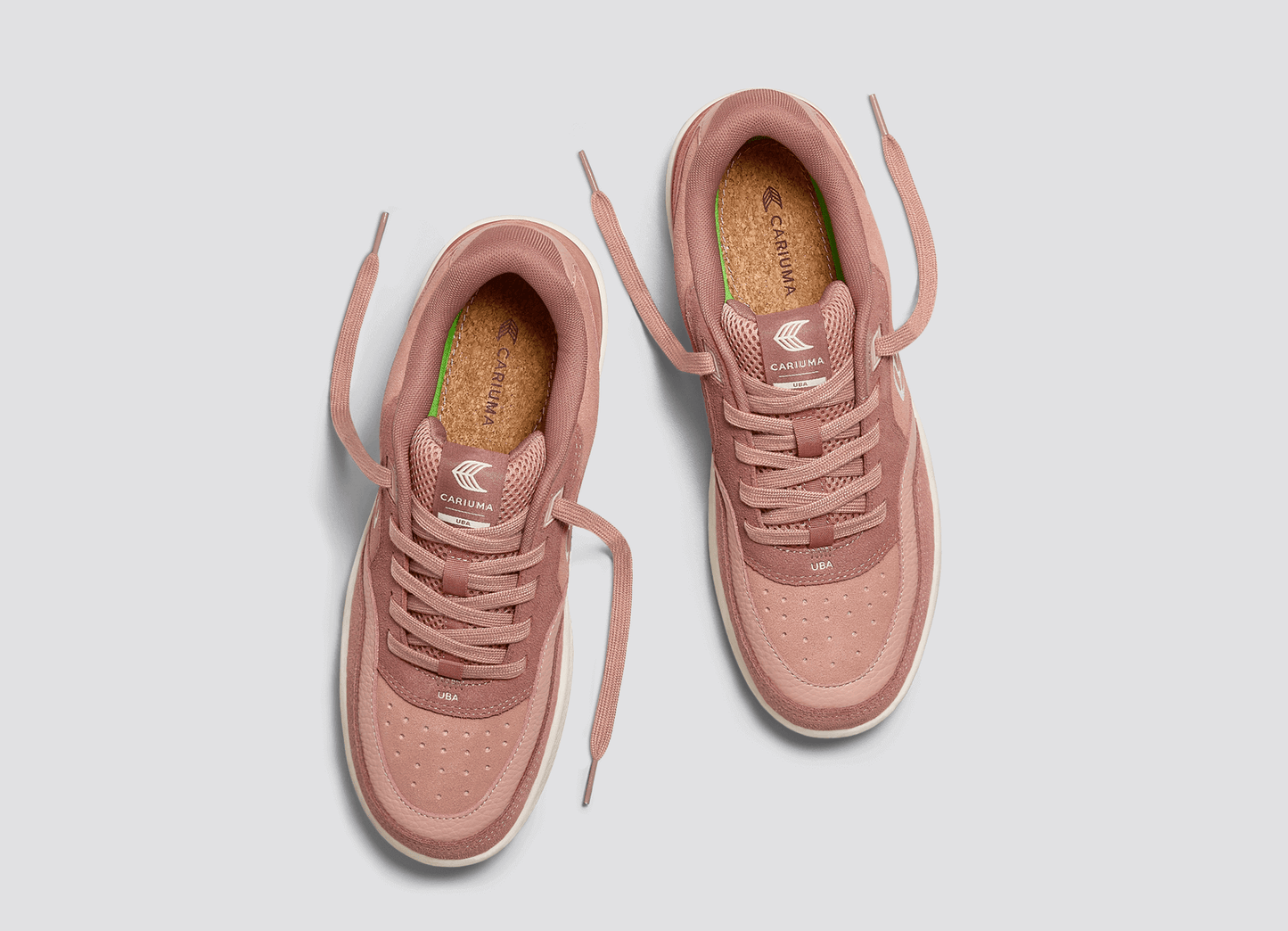 UBA Withered Rose Suede Ivory Logo Sneaker