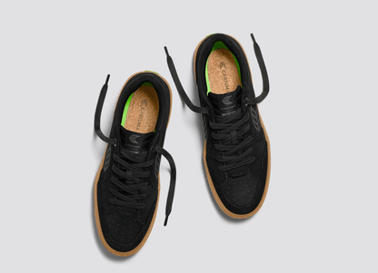 VALLELY PRO Gum Black Suede and Cordura Ash Grey Logo Sneaker