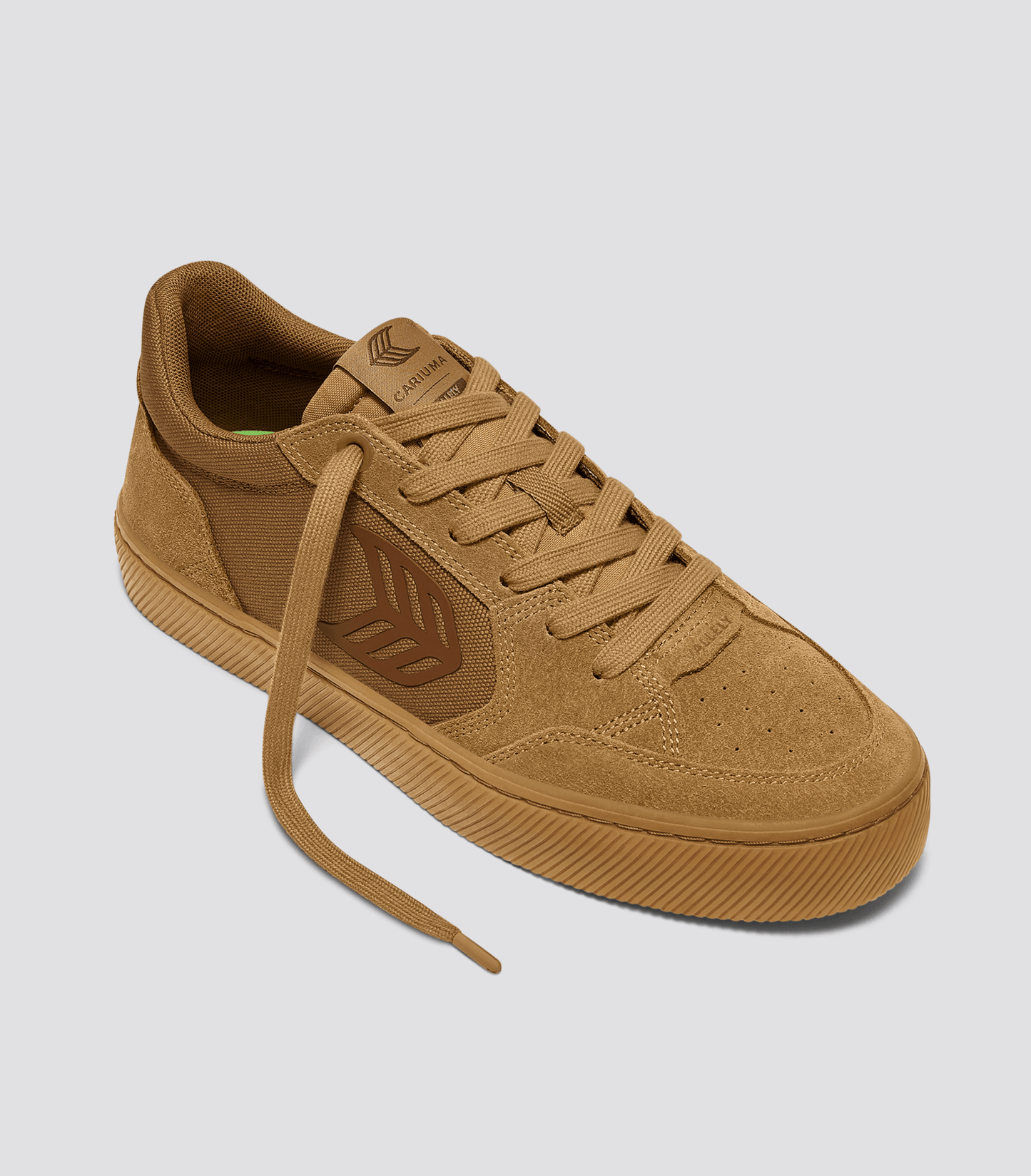 VALLELY PRO Gum Camel Suede and Cordura Dark Camel Logo Sneaker