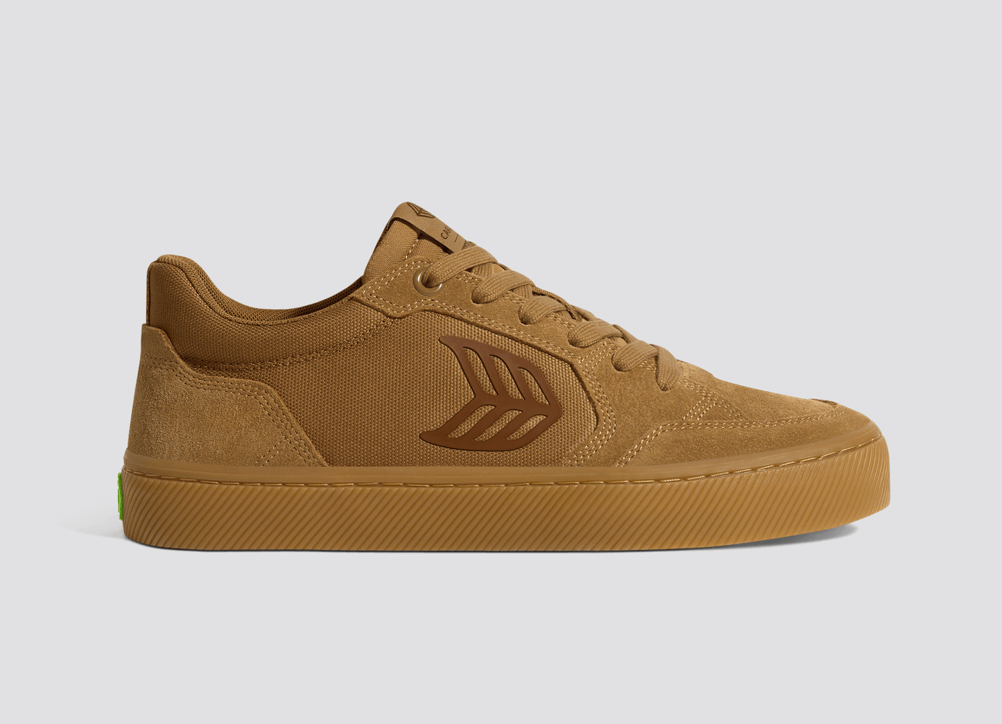 VALLELY PRO Gum Camel Suede and Cordura Dark Camel Logo Sneaker