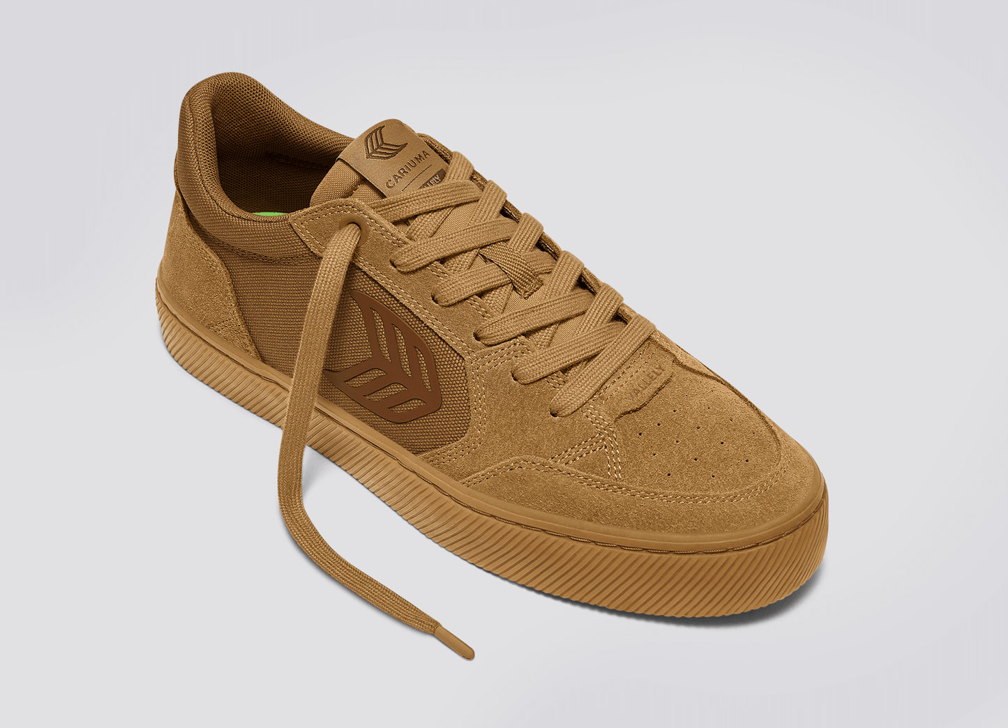 VALLELY PRO Gum Camel Suede and Cordura Dark Camel Logo Sneaker