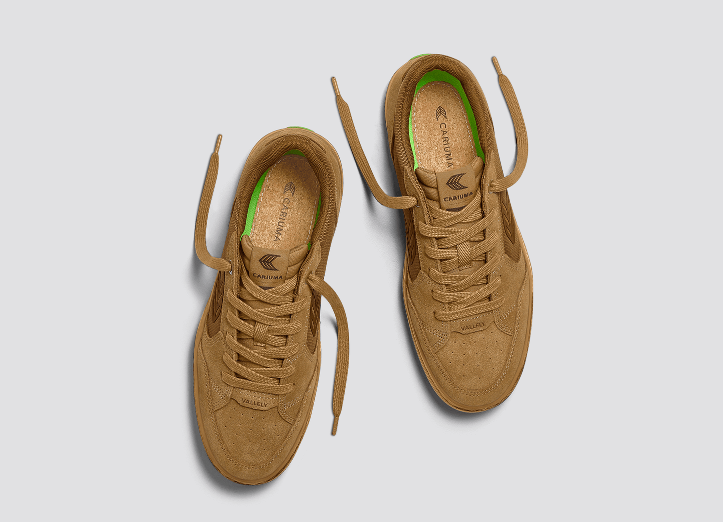 VALLELY PRO Gum Camel Suede and Cordura Dark Camel Logo Sneaker