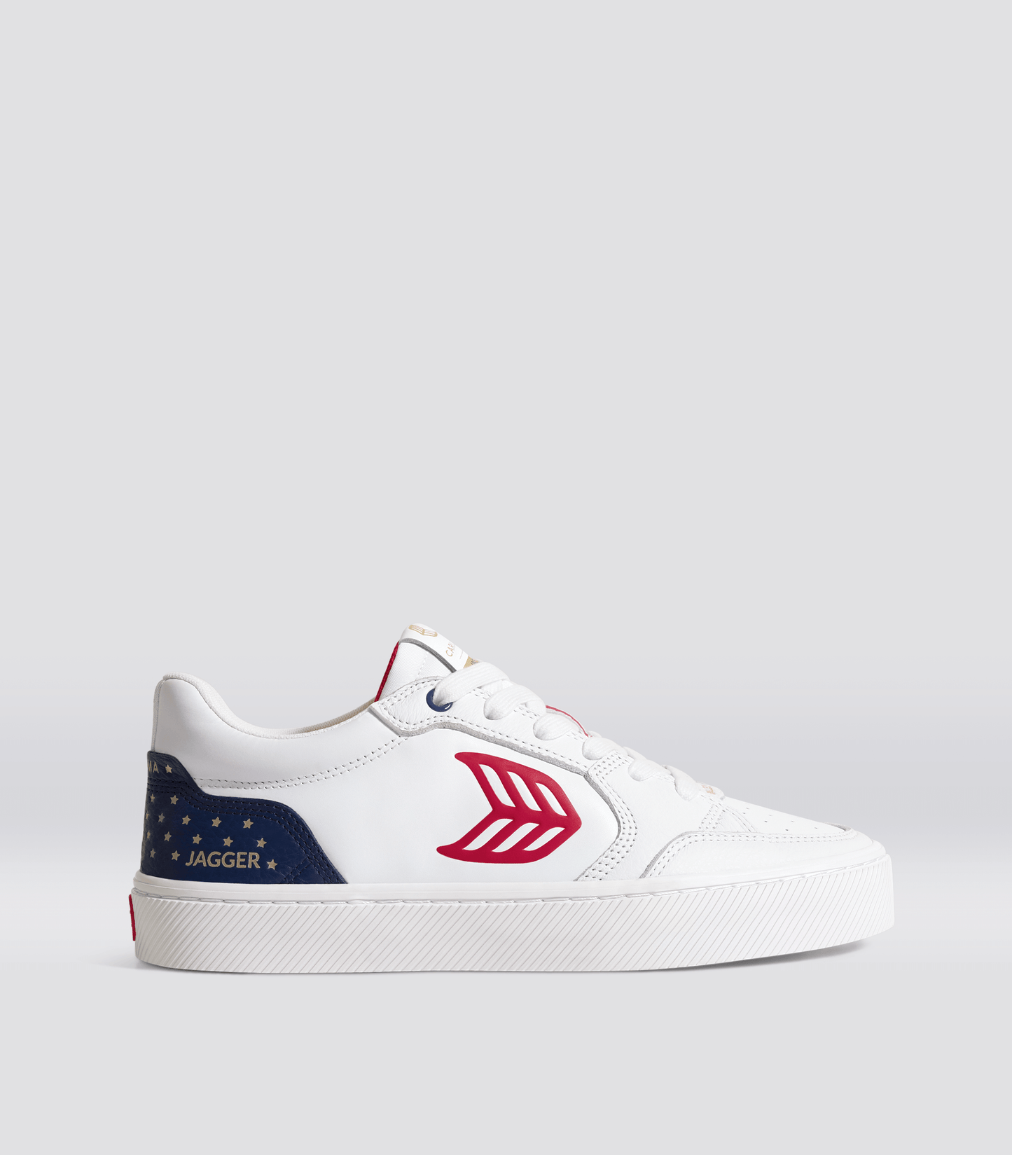 VALLELY PRO Jagger 2024 White Leather Blue Accents Red Logo Sneaker