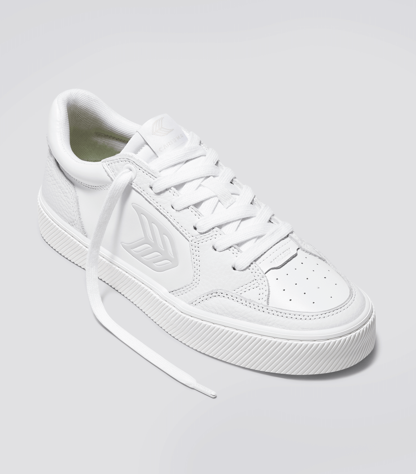 VALLELY White Leather Ice Logo Sneaker