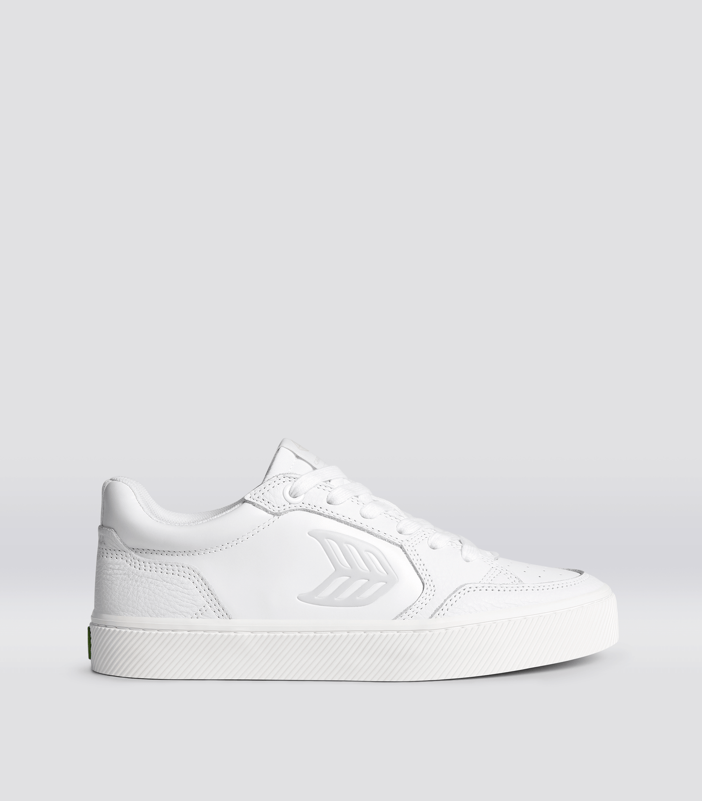 VALLELY White Leather Ice Logo Sneaker