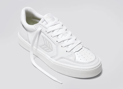 VALLELY White Leather Ice Logo Sneaker