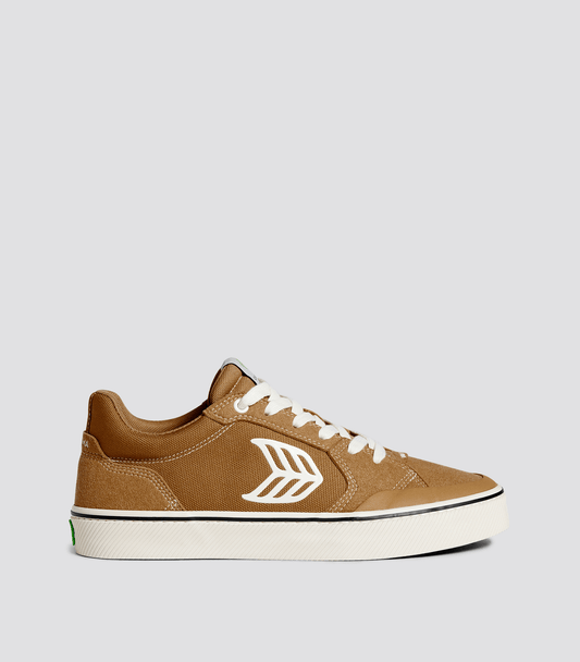 VALLELY PRO Camel Suede and Cordura Ivory Logo Sneaker