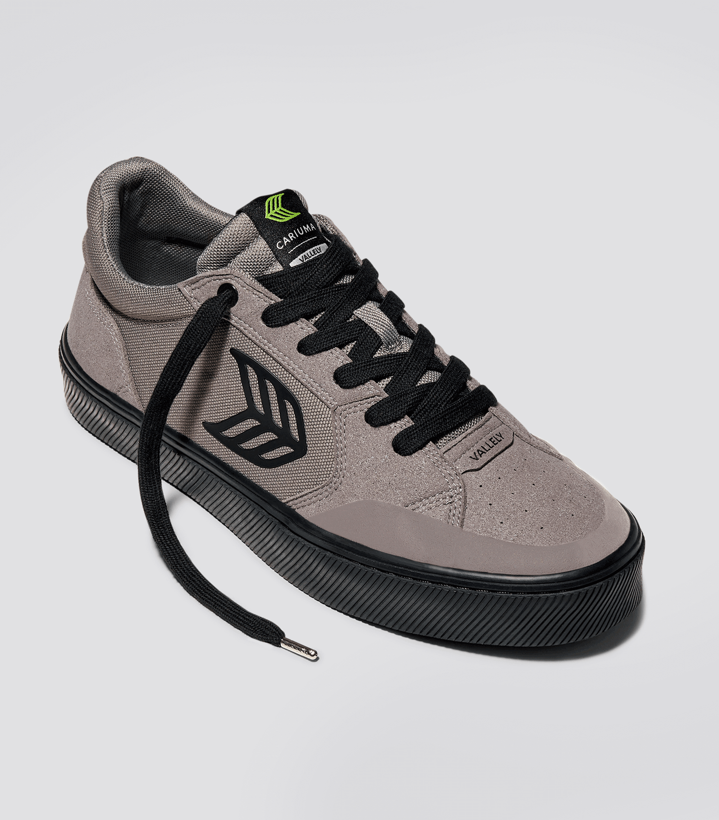 VALLELY PRO Charcoal Grey Suede and Cordura Black Logo Sneaker