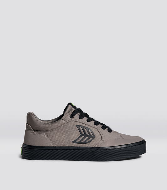 VALLELY PRO Charcoal Grey Suede and Cordura Black Logo Sneaker