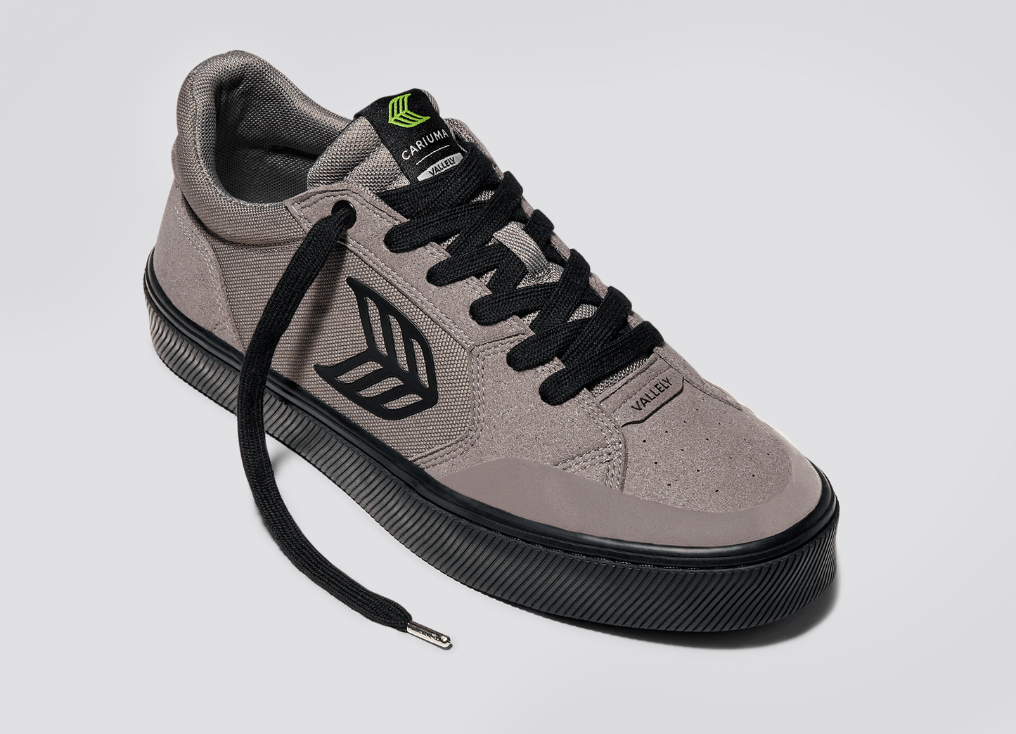 VALLELY PRO Charcoal Grey Suede and Cordura Black Logo Sneaker