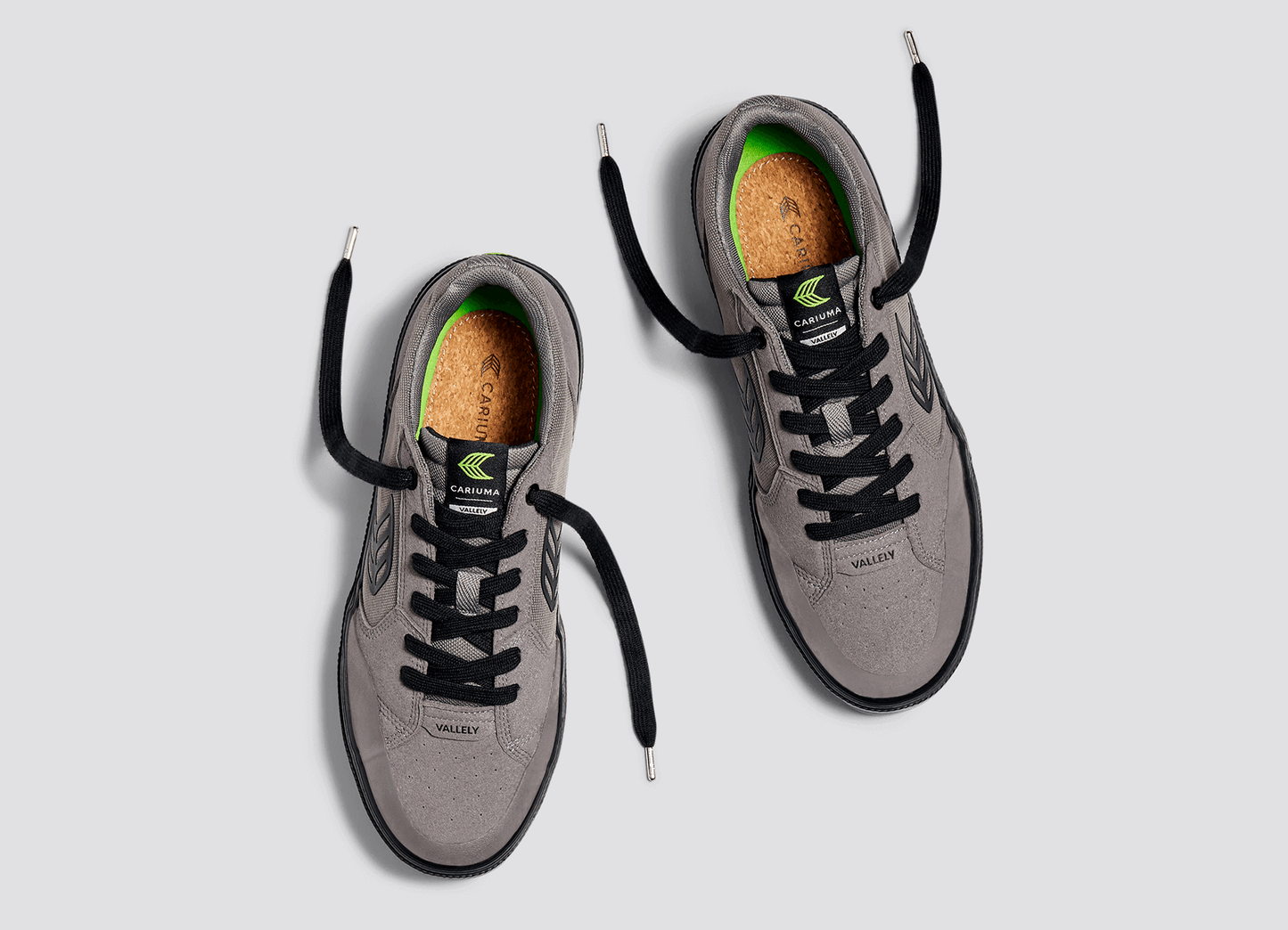 VALLELY PRO Charcoal Grey Suede and Cordura Black Logo Sneaker