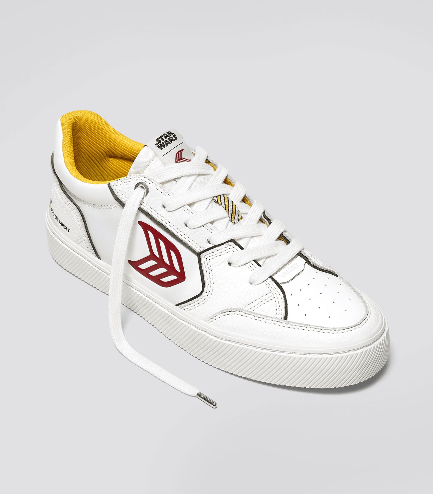 STAR WARS VALLELY White Leather Fighter Pilot Red Logo Sneaker