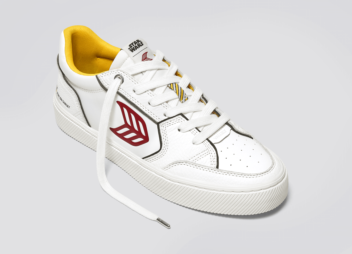 STAR WARS VALLELY White Leather Fighter Pilot Red Logo Sneaker